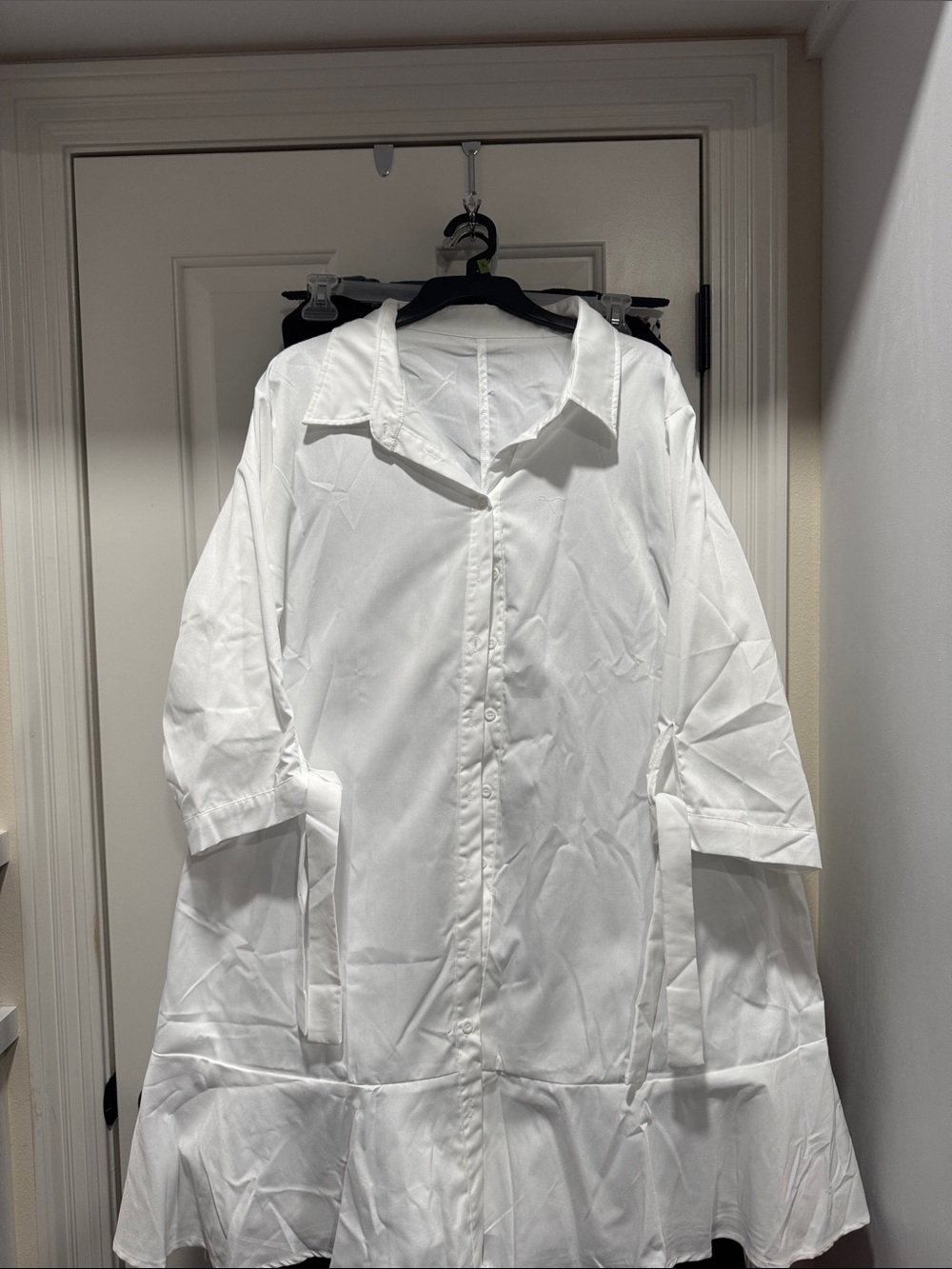 SHEIN White Mini Shirt Dress